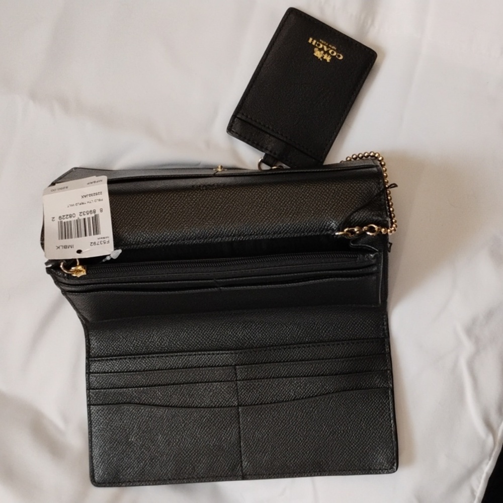 Coach Pebbled Leather Trifold Wallet / new - Picture 8 of 8